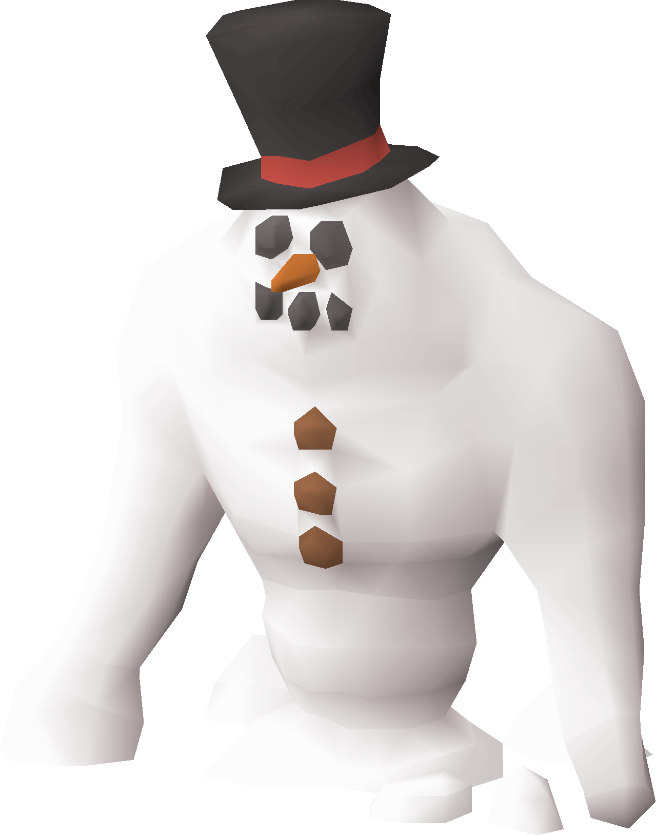 A player transformed into a Tempy snowman.