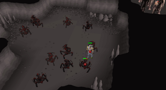 Swarmed by abyssal demons in the Divine Slayer Cave