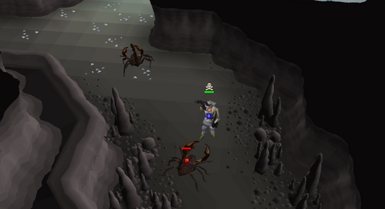 Ranging scorpions in a Slayer Cave passage