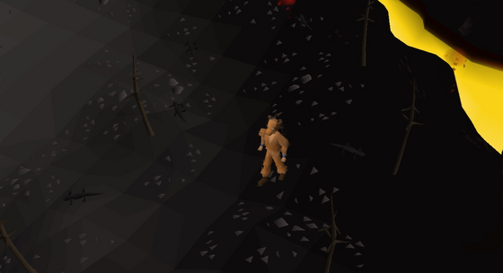 Black salamanders scurrying along the lava stream in the Wilderness, east of ::slayercave Level 19-20 – East-centre Wilderness, by the lava stream east of ::slayercave · 3294-3300, 3664-3674