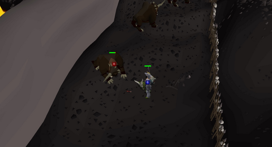 Ranging dark beasts along the deep Wilderness path at level 49