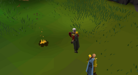 The Royal skilling dungeon cooking fire next to the Fishing Tutor and fishing pond Not in the Wilderness, but a donator PvP dungeon: other players can attack you