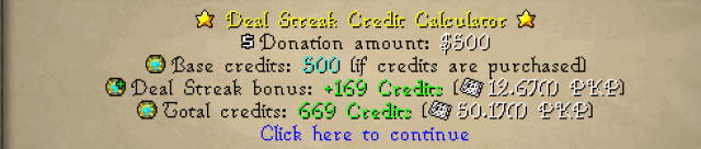 Deal Streak Credit Calculator