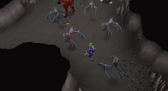 Fighting a flock of gargoyles in the Slayer Cave