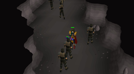 Fighting rogues in the Divine Slayer Cave