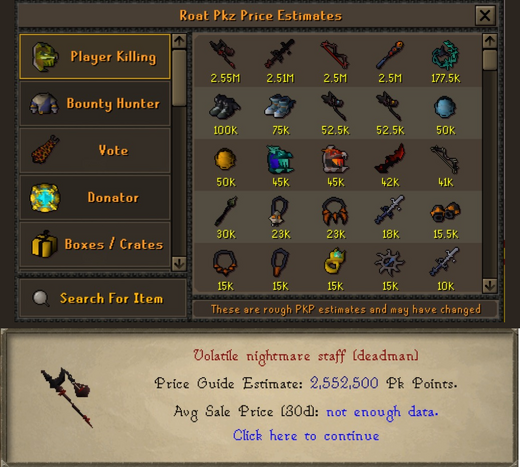 Price Estimates with an item's price details