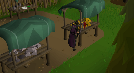 Stealing from the level 95 Divine gold stall in the Divine Skilling Zone market, with the Divine silver stall in front (Divine Donators) Not in the Wilderness, but a donator PvP dungeon: other players can attack you