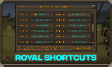 Royal keyboard shortcuts