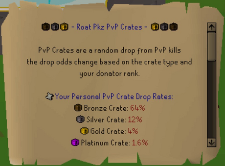 Your personal PvP crate drop rates