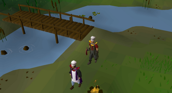 The Divine Skilling Zone Cooking Tutor and cooking fire, right beside the fishing spots Not in the Wilderness, but a donator PvP dungeon: other players can attack you