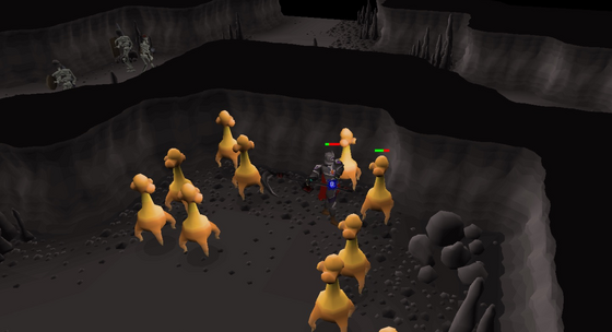 Fighting dust devils in the Divine Slayer Cave, Wilderness level 36