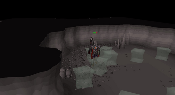 Fighting jellies in their chamber of the Divine Slayer Cave, Wilderness level 31