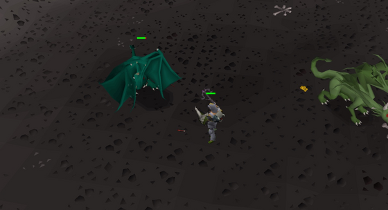 Ranging green dragons in level 12 Wilderness
