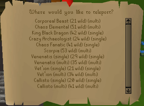 Boss Teleports list