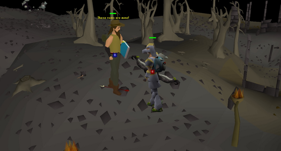 'These ruins are mine!' - ranging the Crazy archaeologist in the Wilderness ruins