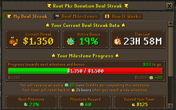 My Deal Streak tab